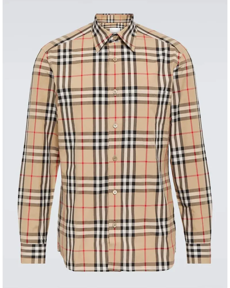 Burberry Camicia Caxton in cotone a quadri Beige