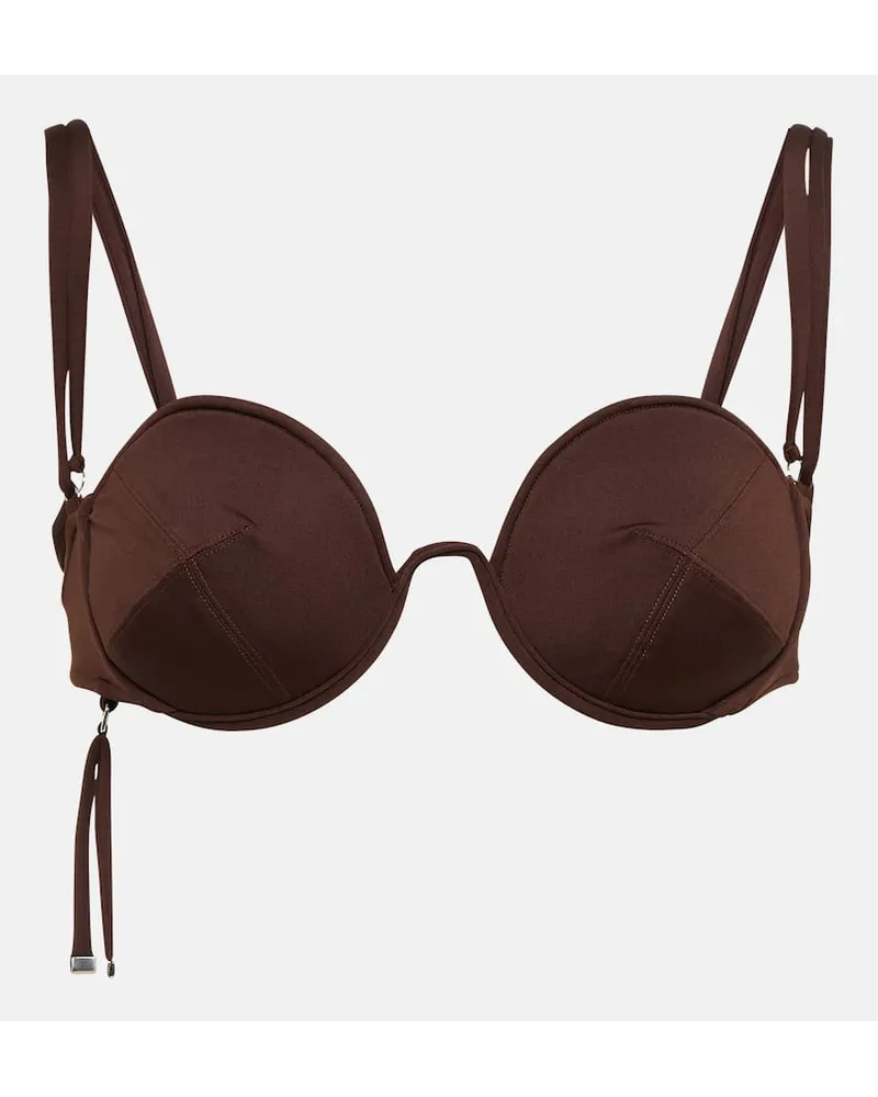 Jacquemus Top bikini Le Haut Aouro Marrone