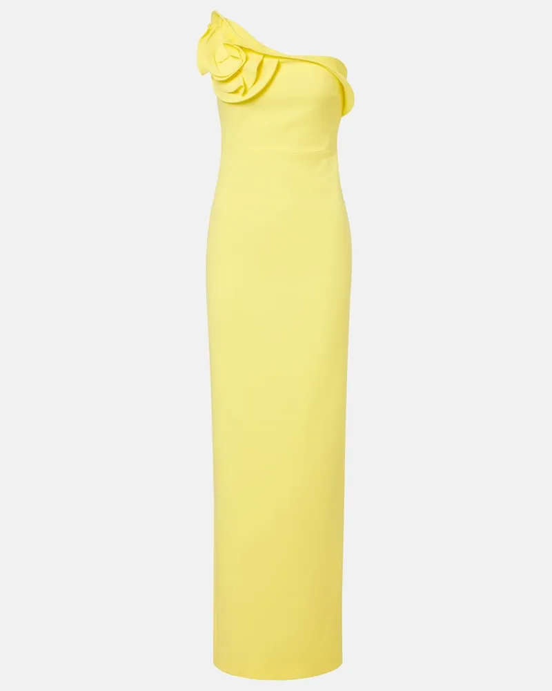 Roland Mouret Abito lungo con applicazioni floreali Giallo
