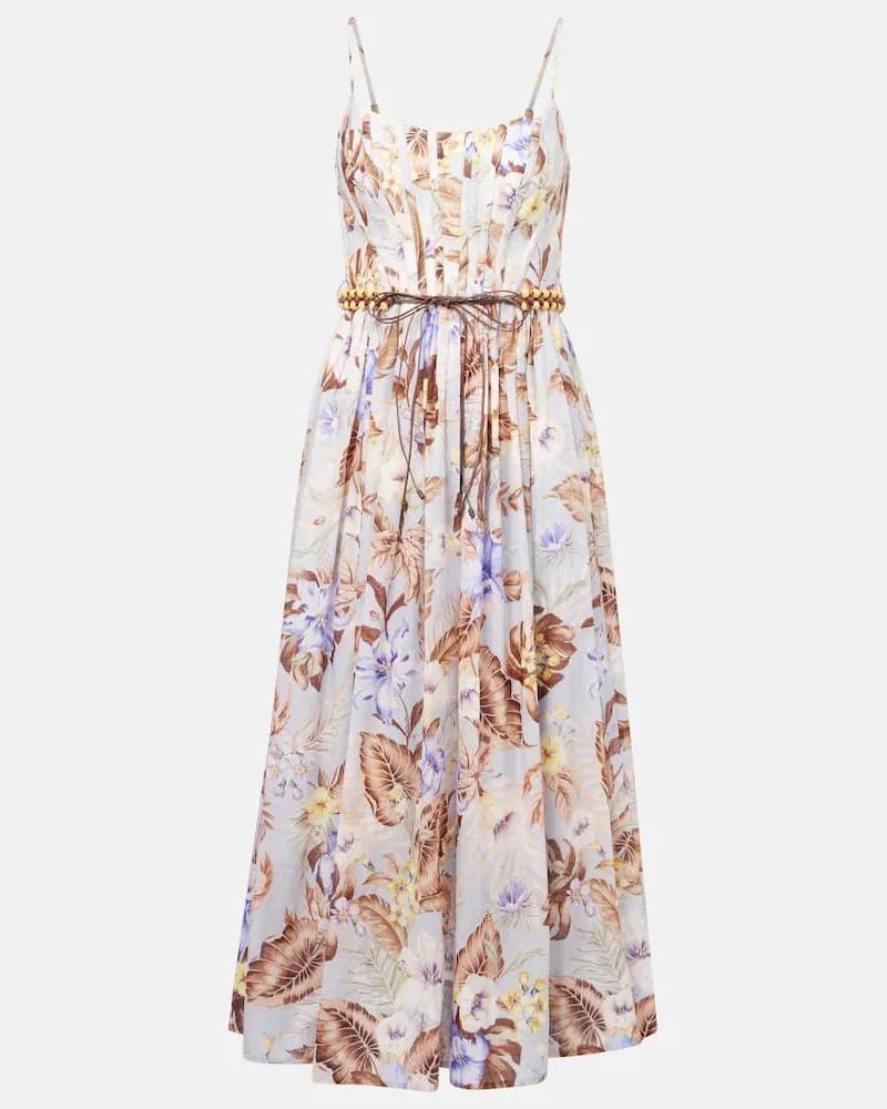 Zimmermann Abito Rhiannon in cotone con stampa floreale Multicolore