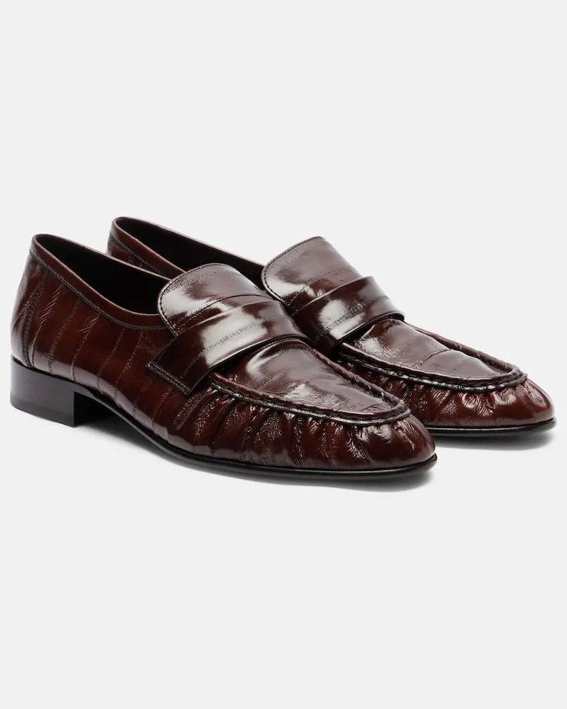 The Row Mocassini Soft in pelle d'anguilla Marrone