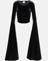 VETEMENTS Top cropped in velluto Nero