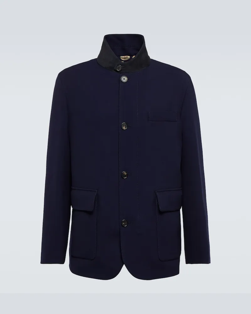 Loro Piana Giacca Roadster di lana Blu