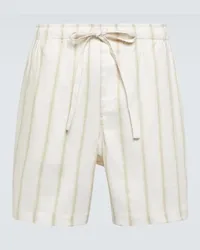 COMMAS Shorts in misto lino a righe Bianco