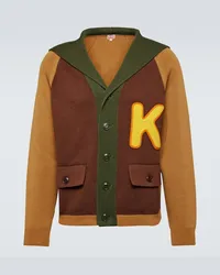 Kenzo Cardigan in cotone con logo Marrone