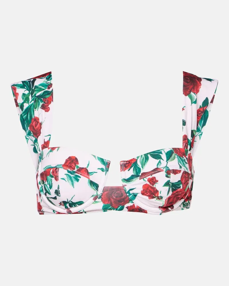 Alexandra Miro Top bikini Donna con stampa floreale Rosa
