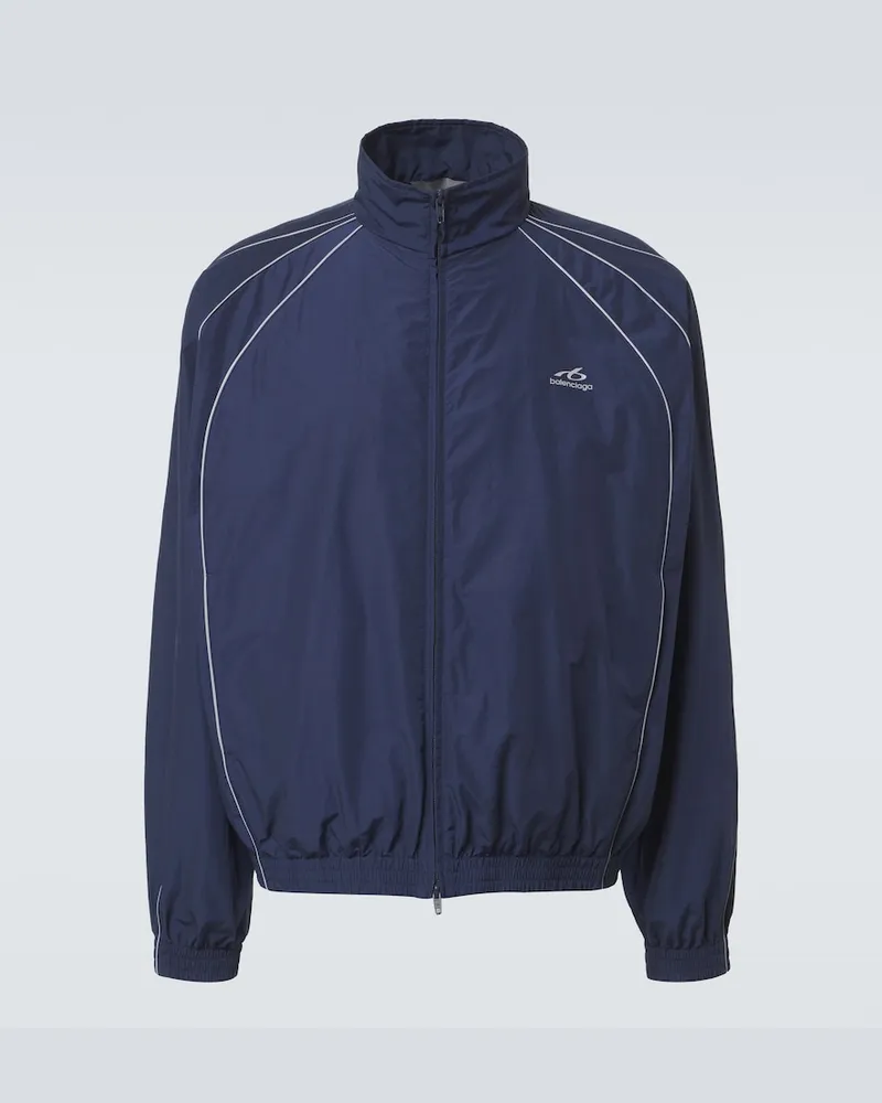 Balenciaga Giacca sportiva in misto cotone Blu