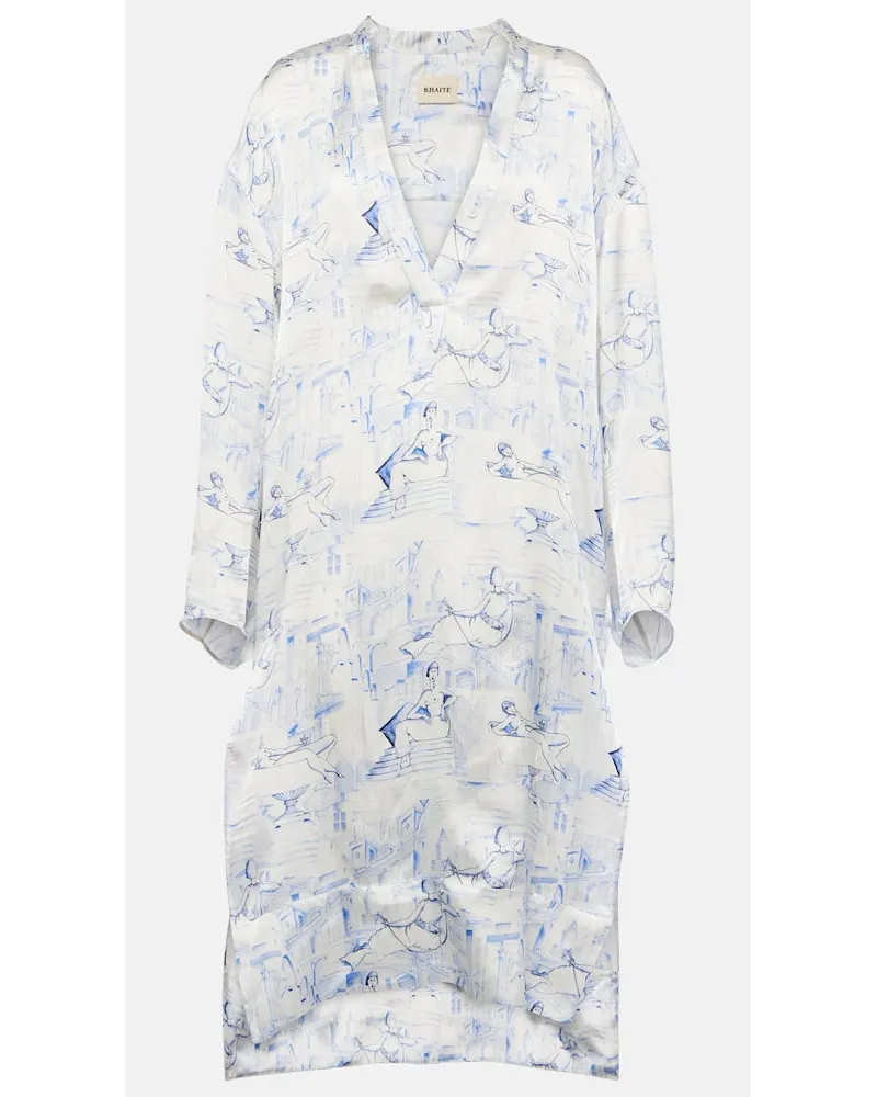 KHAITE Abito midi Brom con stampa Bianco