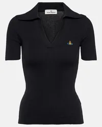 Vivienne Westwood Polo Marina in jersey a coste Nero