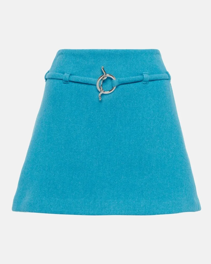 Ganni Minigonna in misto lana Blu