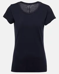 Velvet T-shirt Odelia in cotone Blu