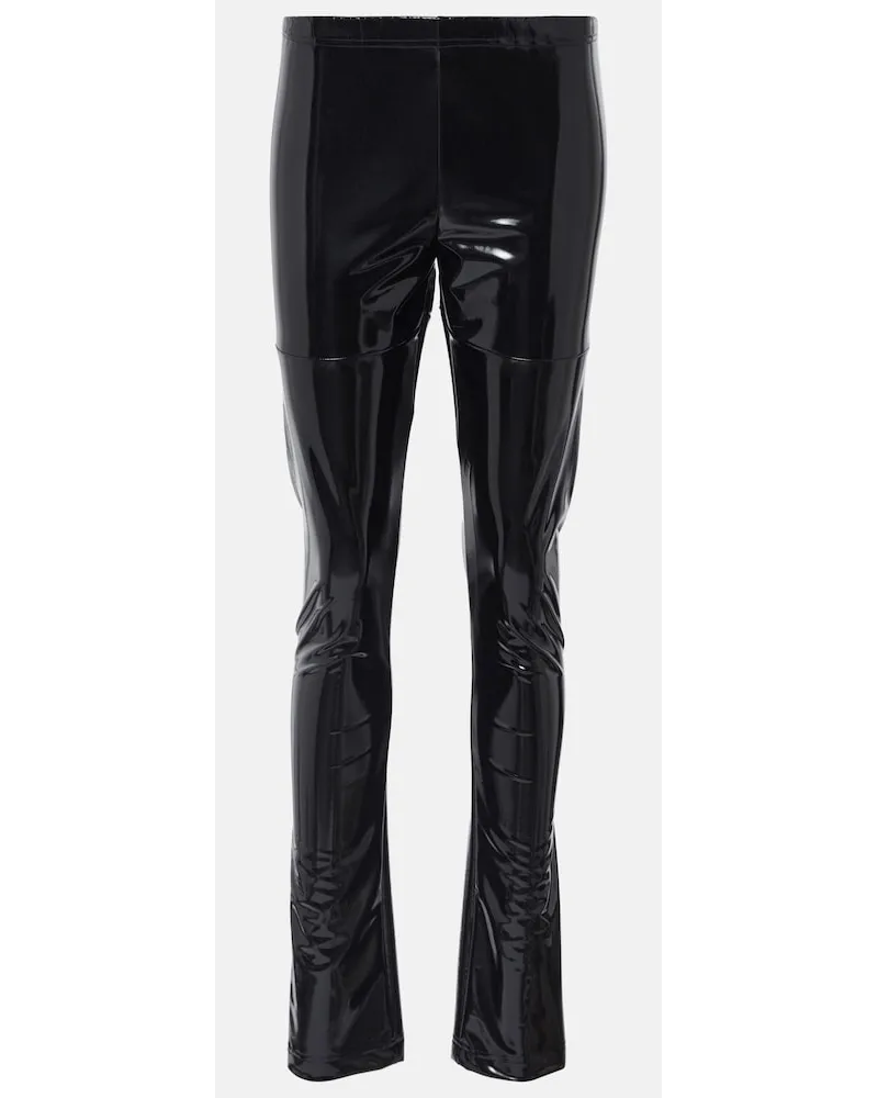 Junya Watanabe Pantaloni slim in vinile Nero