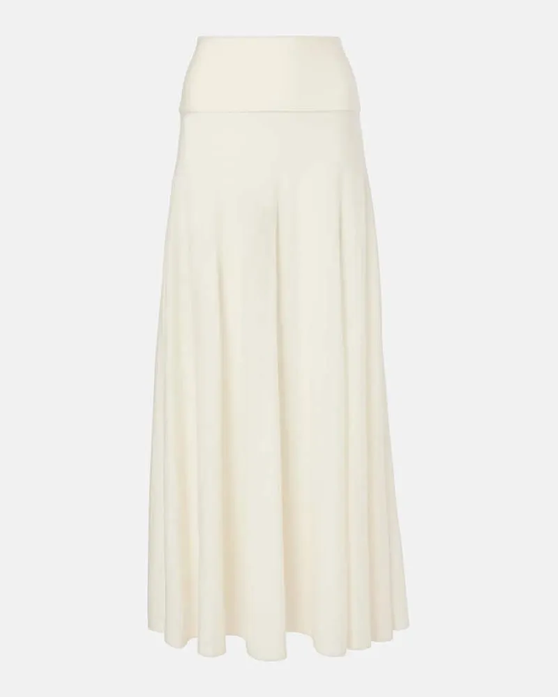 Alaïa AlaÃ¯a Gonna lunga in lana vergine Bianco