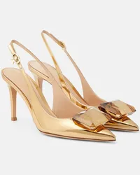 Gianvito Rossi Pumps slingback Jaipur in pelle metallizzata Oro