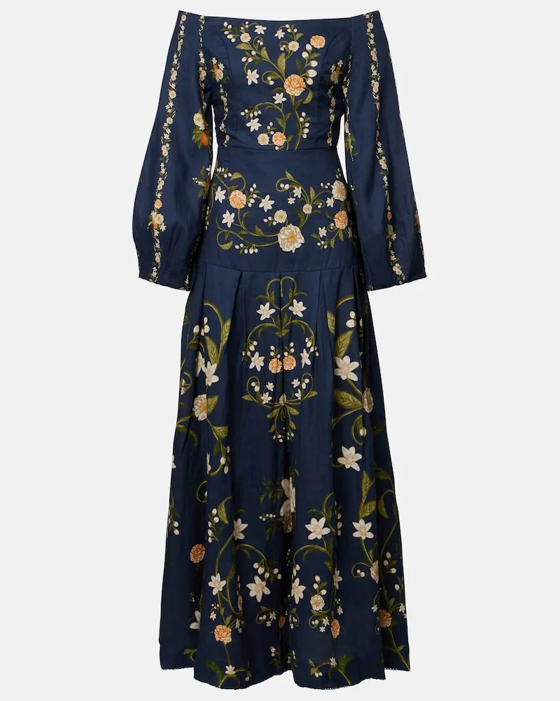 AGUA BENDITA Abito lungo Senlis in cotone Blu