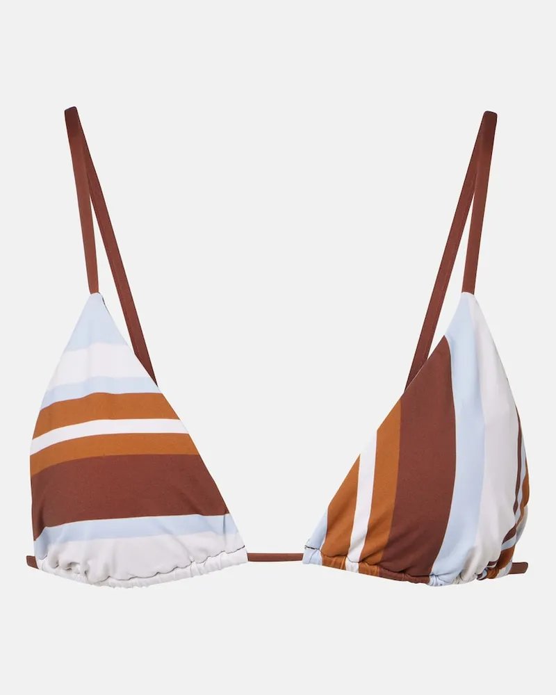 SIR Top bikini Marais a righe Marrone
