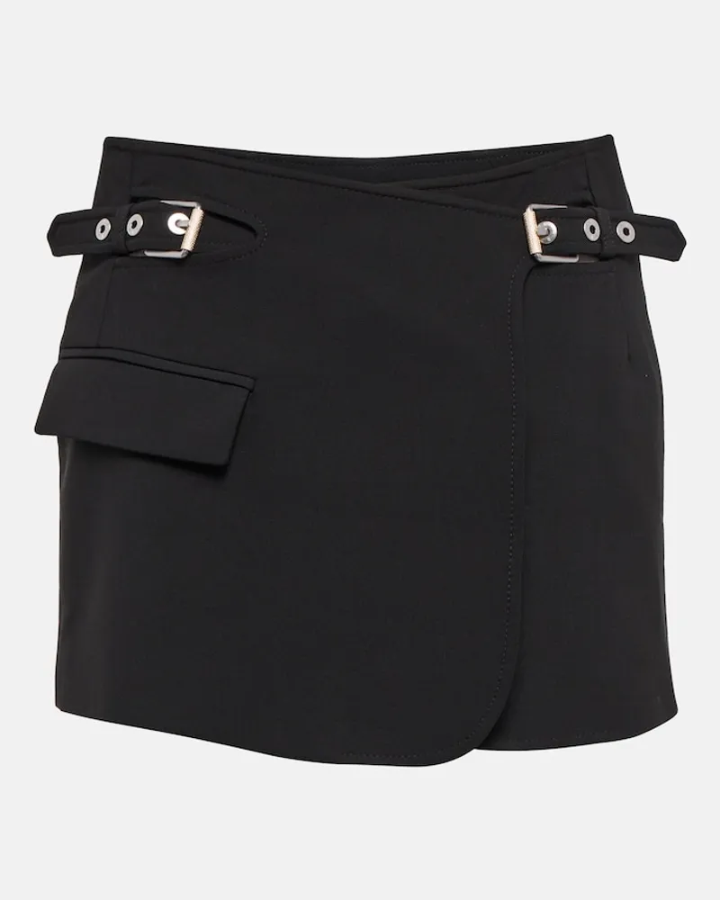 Dion Lee Minigonna a portafoglio Interlock in misto lana Nero
