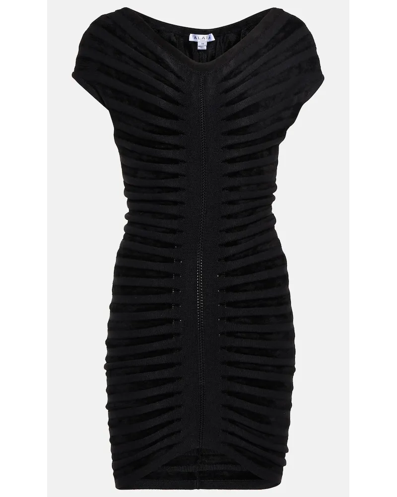 Alaïa AlaÃ¯a Miniabito con scollo bardot Nero