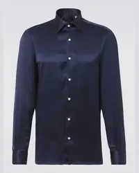 Rubinacci Camicia in seta Blu