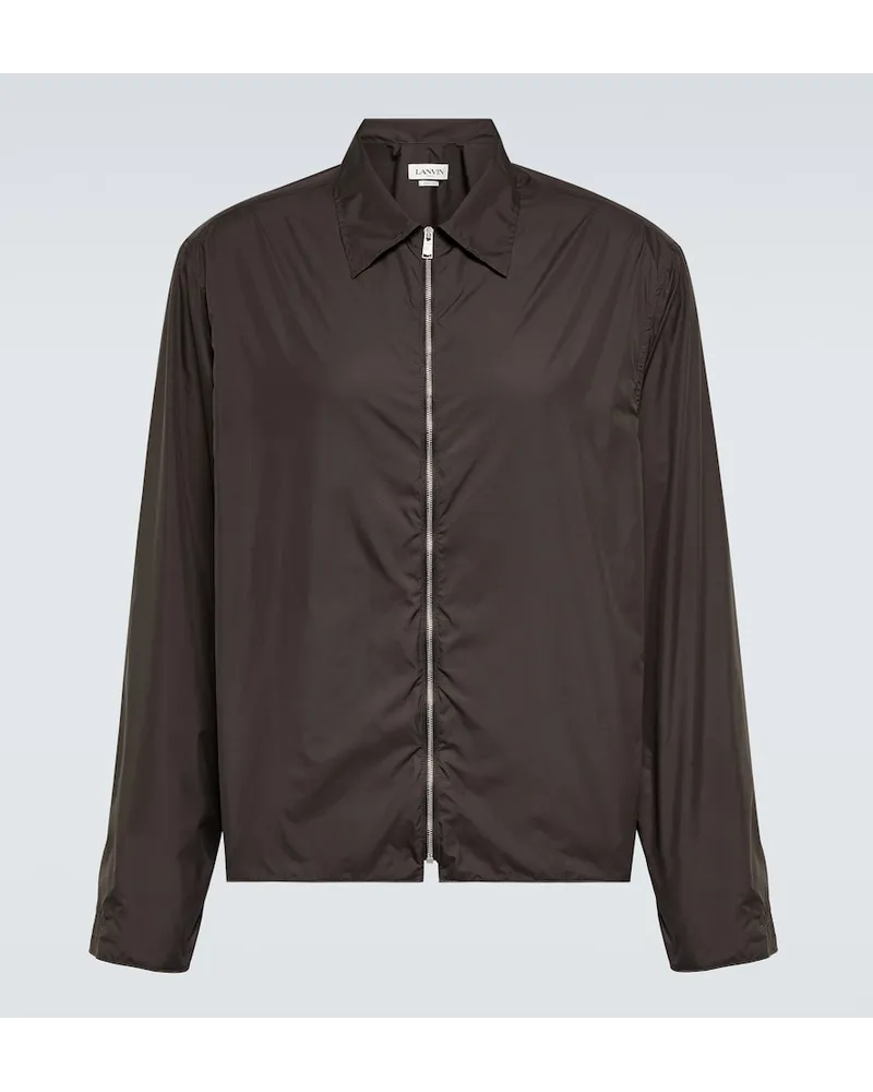 Lanvin Giacca camicia con zip Marrone