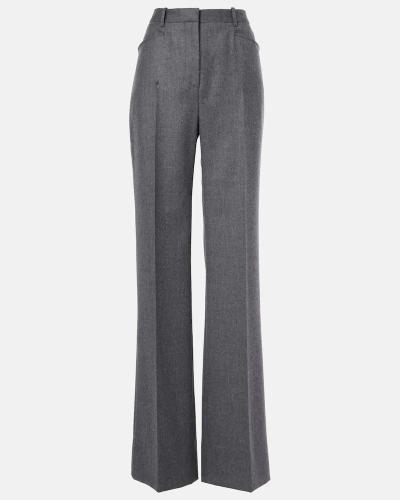 Tom Ford Pantaloni bootcut in twill di lana Grigio