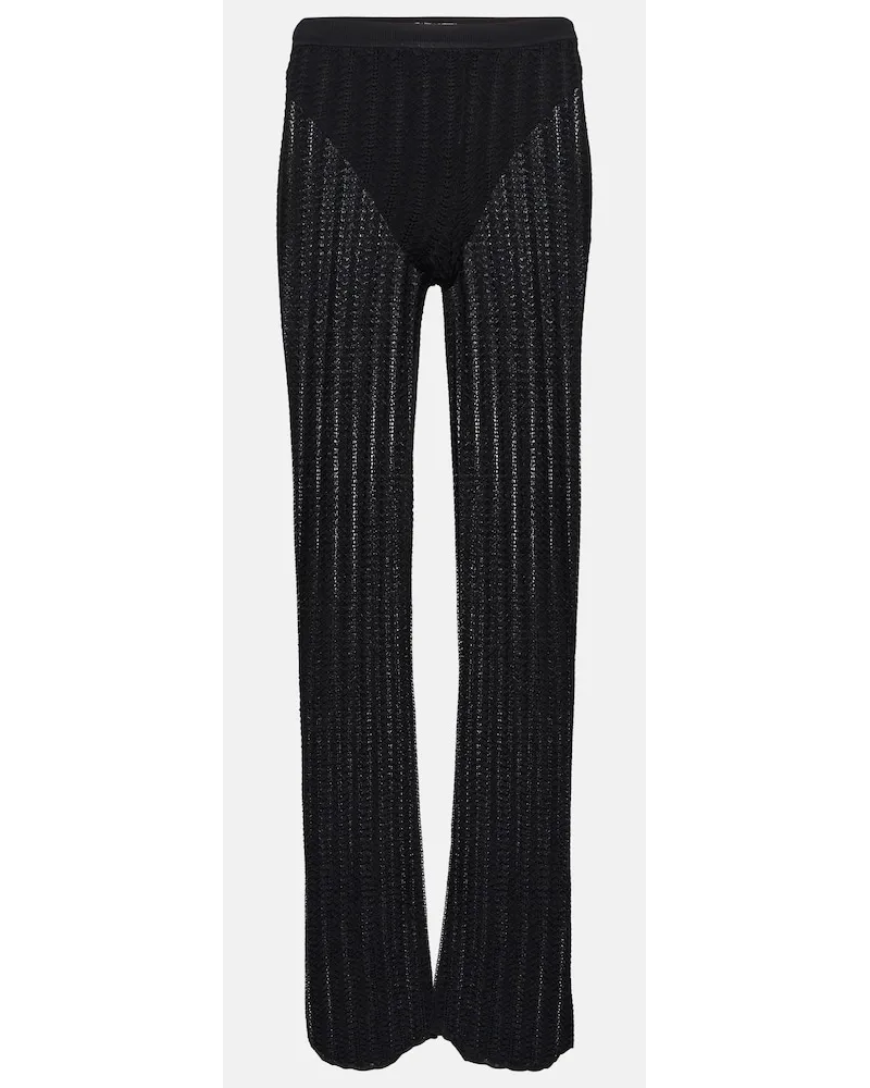 Dion Lee Pantaloni regular a vita media Nero