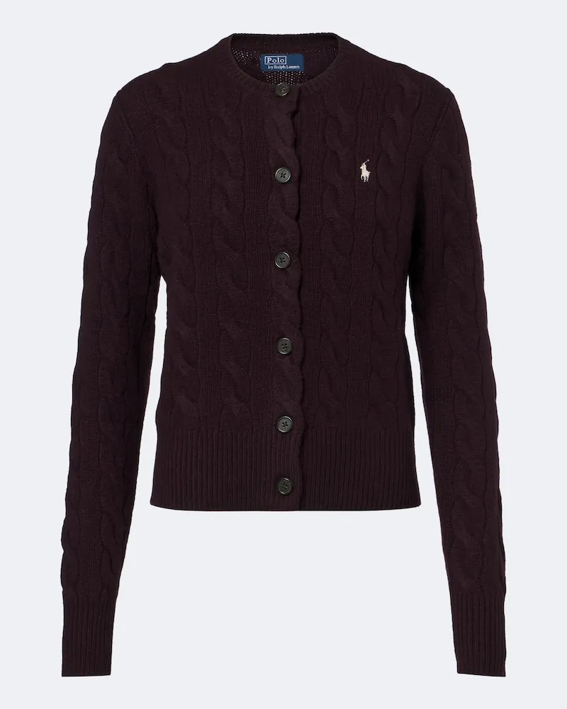 Ralph Lauren Cardigan in lana e cashmere a trecce Viola
