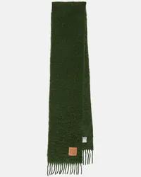 Loewe Sciarpa Anagram in mohair e lana Verde