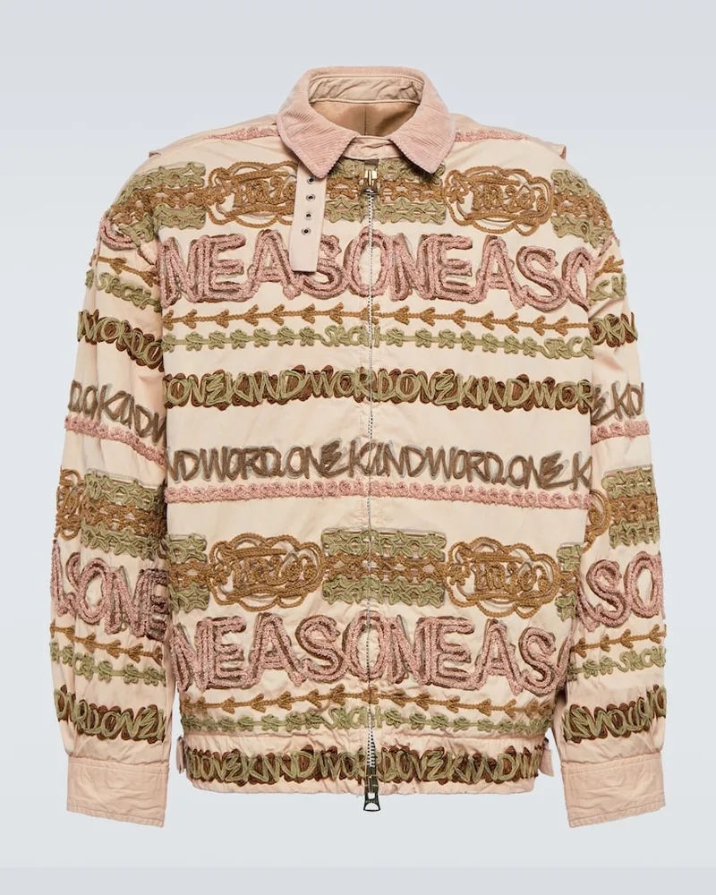 Sacai x Eric Haze - Giacca blouson Code in cotone Beige