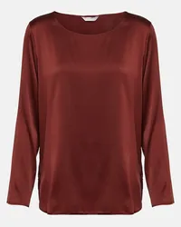 Max Mara Leisure - Top Moldava in seta stretch Marrone