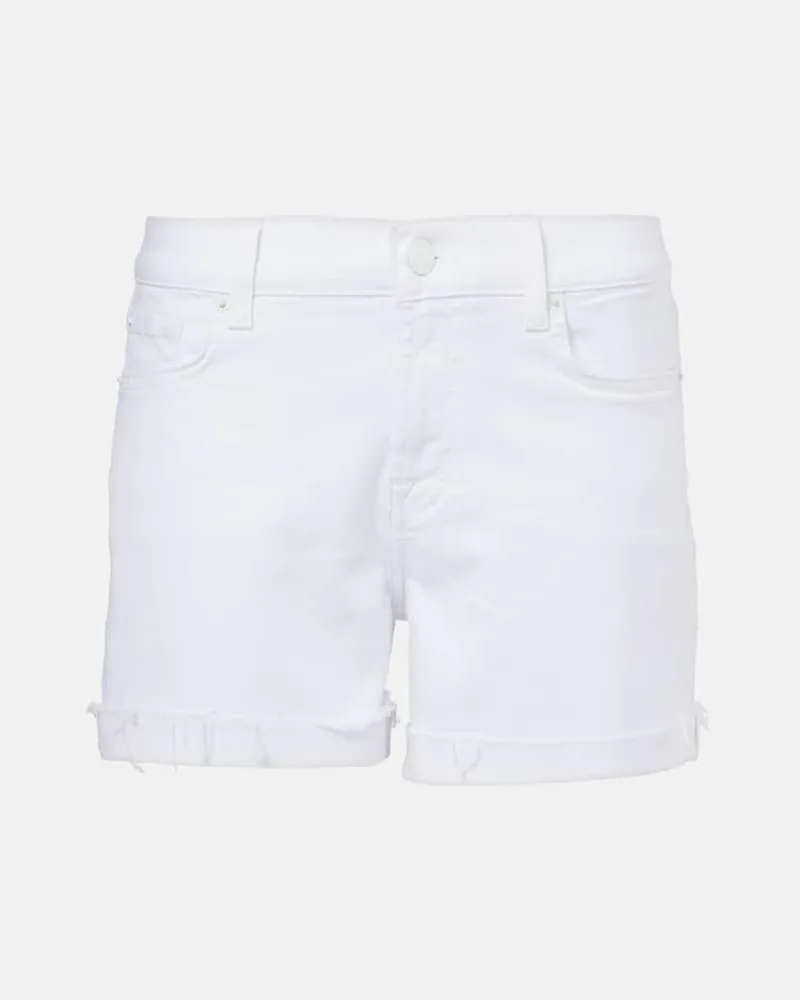 7 for all mankind Shorts a vita media in misto cotone Bianco