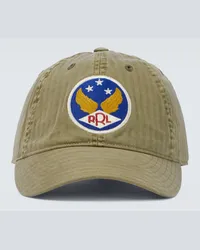 RRL Cappello da baseball in cotone ricamato Verde