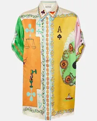 ALEMAIS Alémais Camicia Rummy in raso di seta con stampa Multicolore