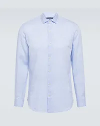 Frescobol Carioca Camicia Antonio in lino Blu