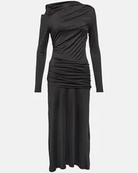 Victoria Beckham Abito midi asimmetrico in jersey Nero