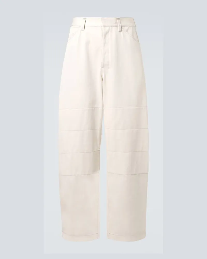 Christophe Lemaire Pantaloni barrel in drill di cotone Bianco