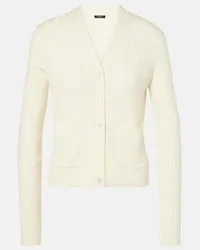 Joseph Cardigan in maglia di lana a coste Bianco