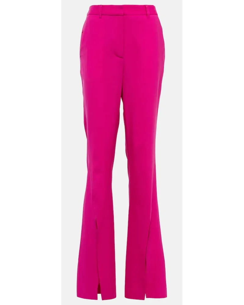 Giuseppe di Morabito Pantaloni flared in misto lana Rosa