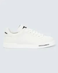 Dolce & Gabbana Sneakers in pelle con logo Bianco