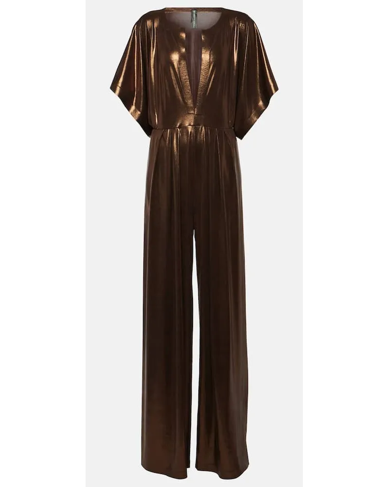 Norma Kamali Jumpsuit Rectangle Jog in jersey Marrone