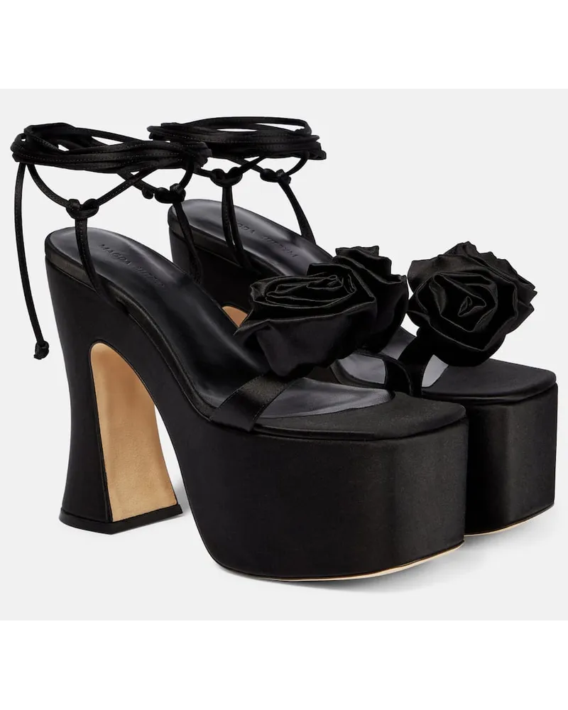 Magda Butrym Sandali con plateau in raso Nero