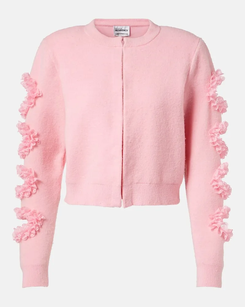 Self-Portrait x Christopher Kane - Cardigan con pizzo e cut-out Rosa