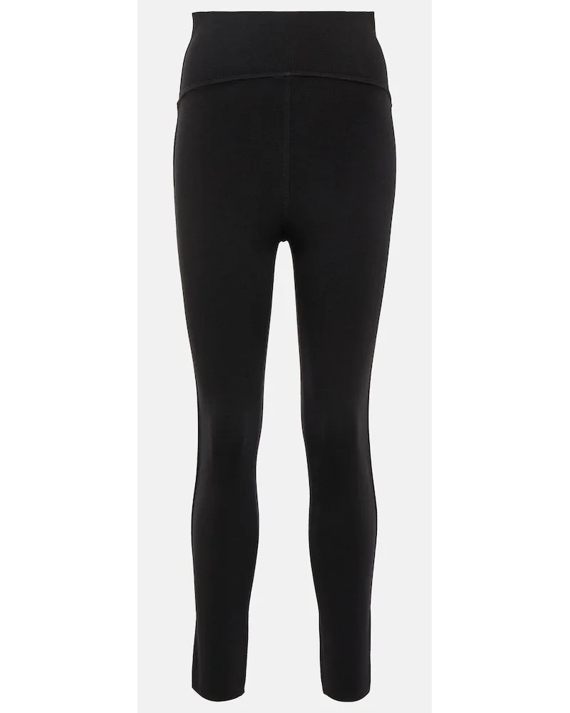 Alaïa AlaÃ¯a Leggings in misto lana a vita alta Nero
