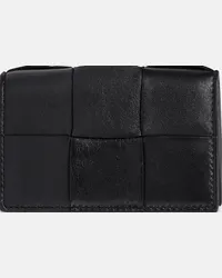 Bottega Veneta Portacarte in pelle intrecciata Nero