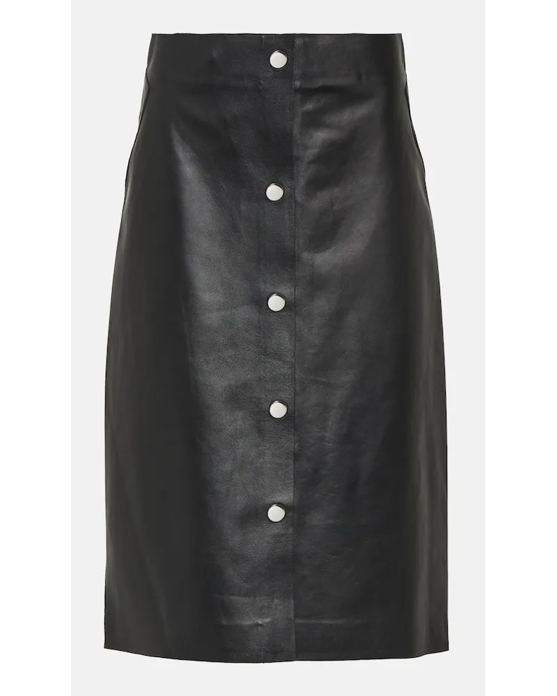 Victoria Beckham Gonna midi in pelle a vita alta Nero