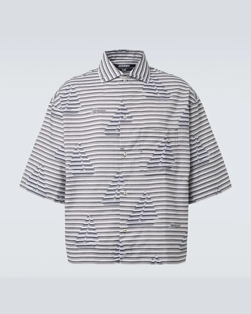 Jacquemus Camicia Plage in cotone a righe Bianco