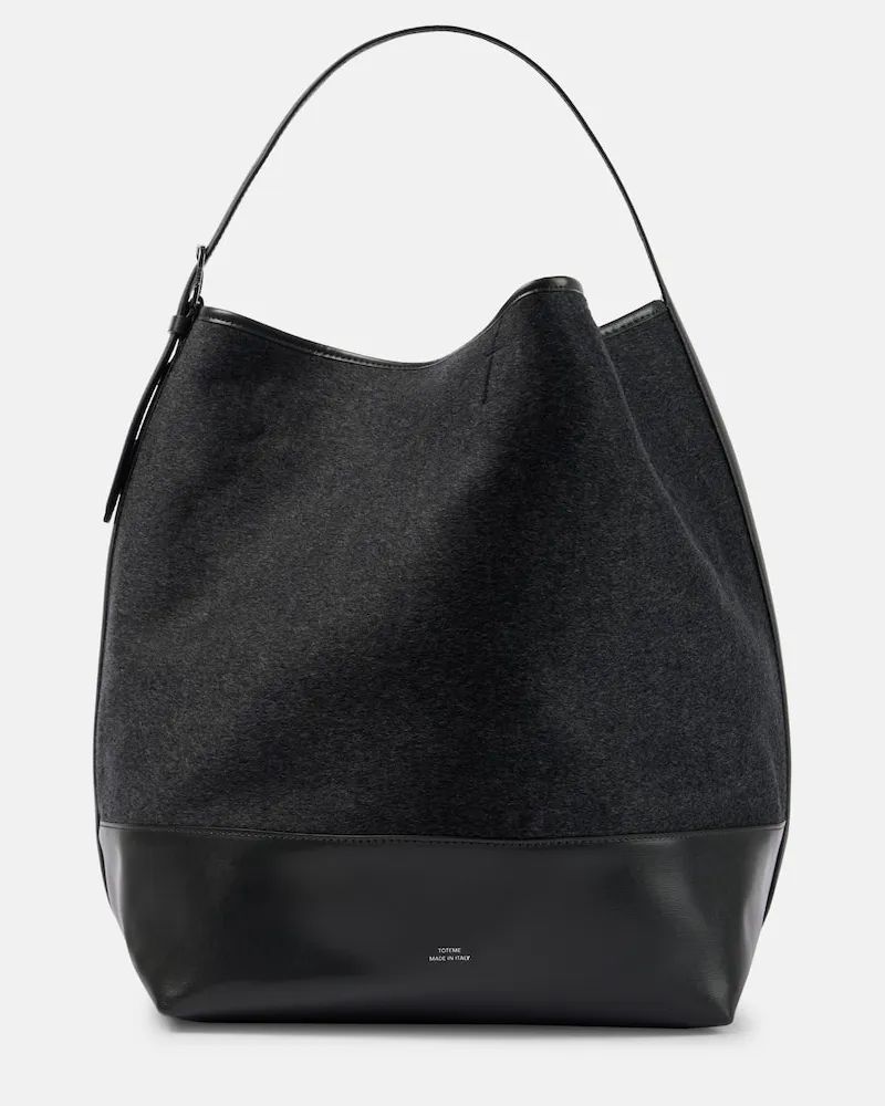 Totême Borsa in lana e pelle Grigio