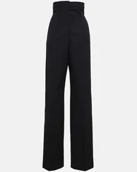 Alexander McQueen Pantaloni a gamba larga in lana Nero