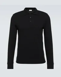 Saint Laurent Polo in misto cotone Nero