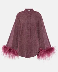 Oséree Oséree Camicia Lumière Plumage in lamé Viola